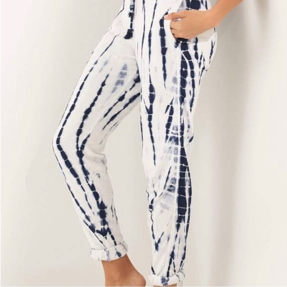 Level 99 Blue and White Tie-Dye Pants